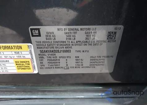 2014 Buick Enclave Convenience z USA, uszkodzony, nr VIN 5GAKVAKD2EJ199863